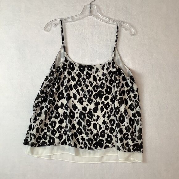 Cynthia‎ Rowley Camisole Womens Medium Black White Double Layer Spaghetti Straps - Picture 3 of 10